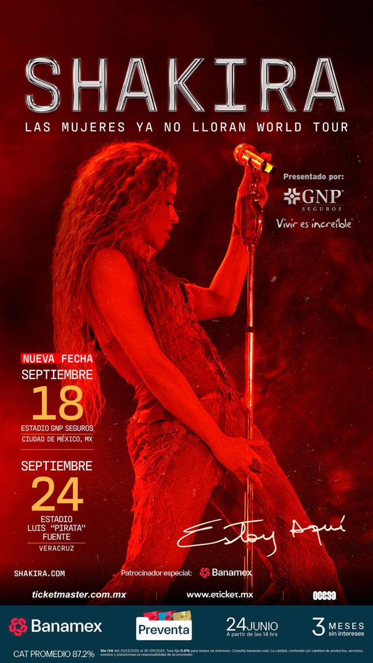 Shakira reafirma su reinado: Suma un show más en CDMX y lleva su gira a Veracruz.| Música