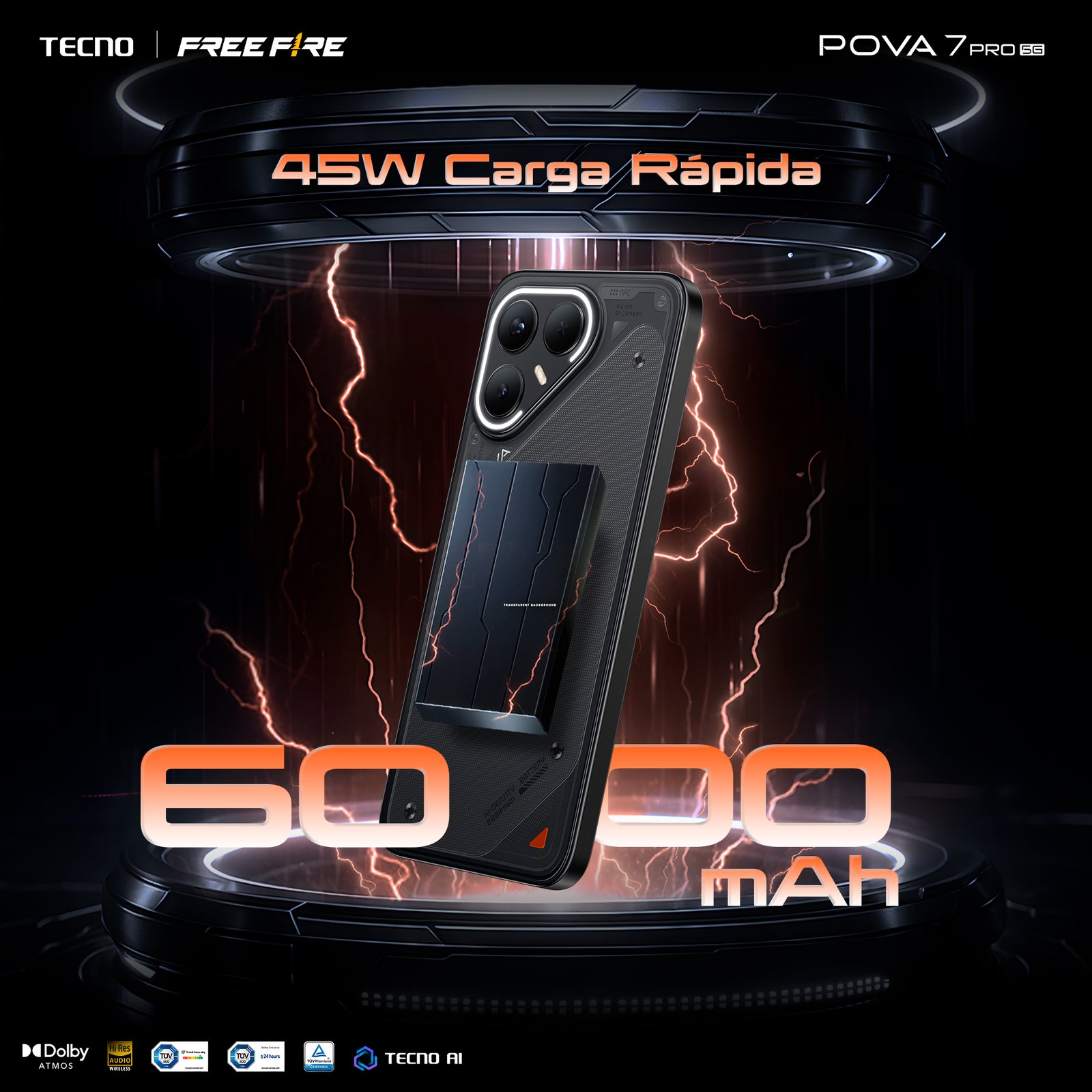 Teléfono con carga rápida y batería