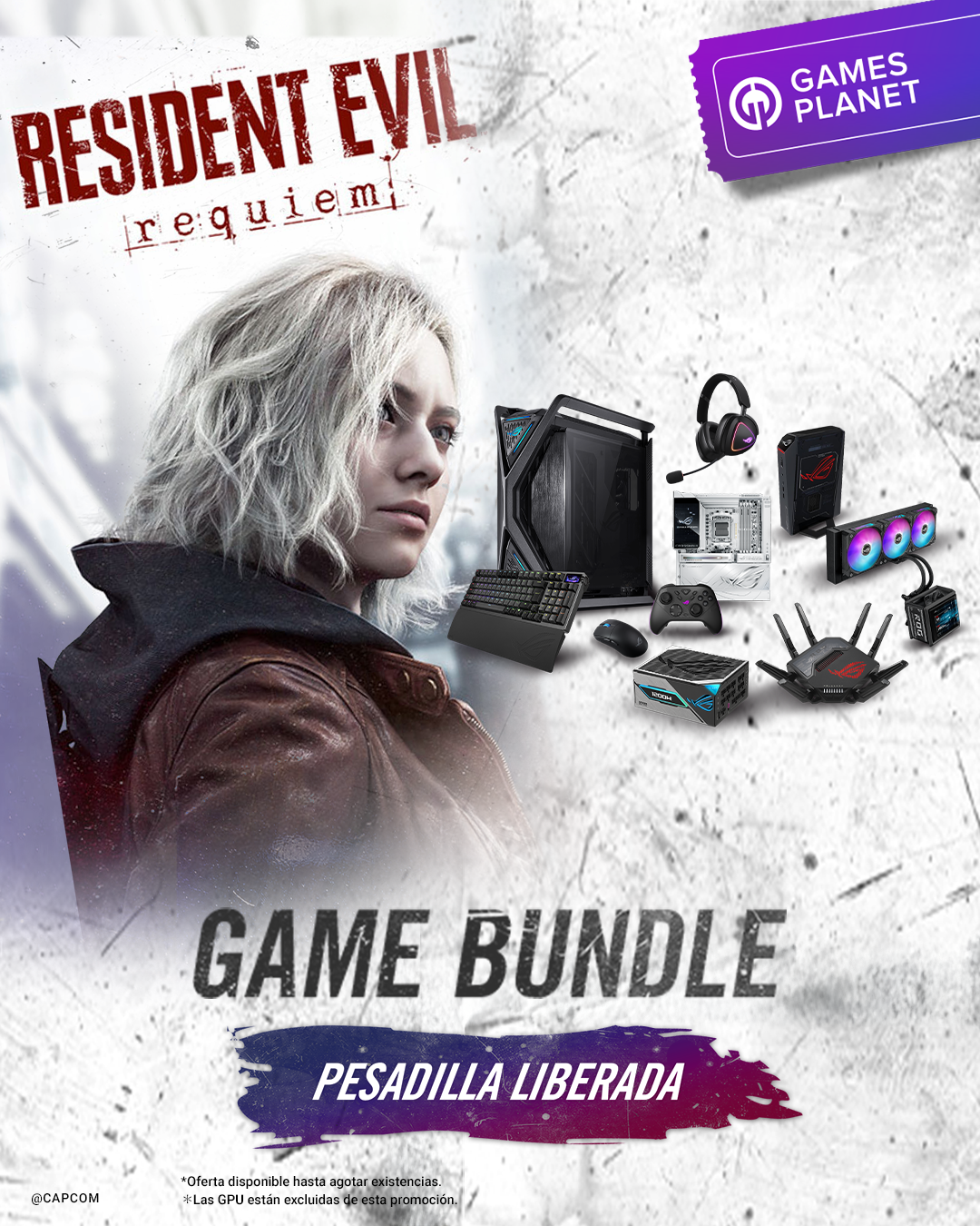 Promoción de ASUS ROG que incluye Resident Evil Requiem al comprar productos participantes