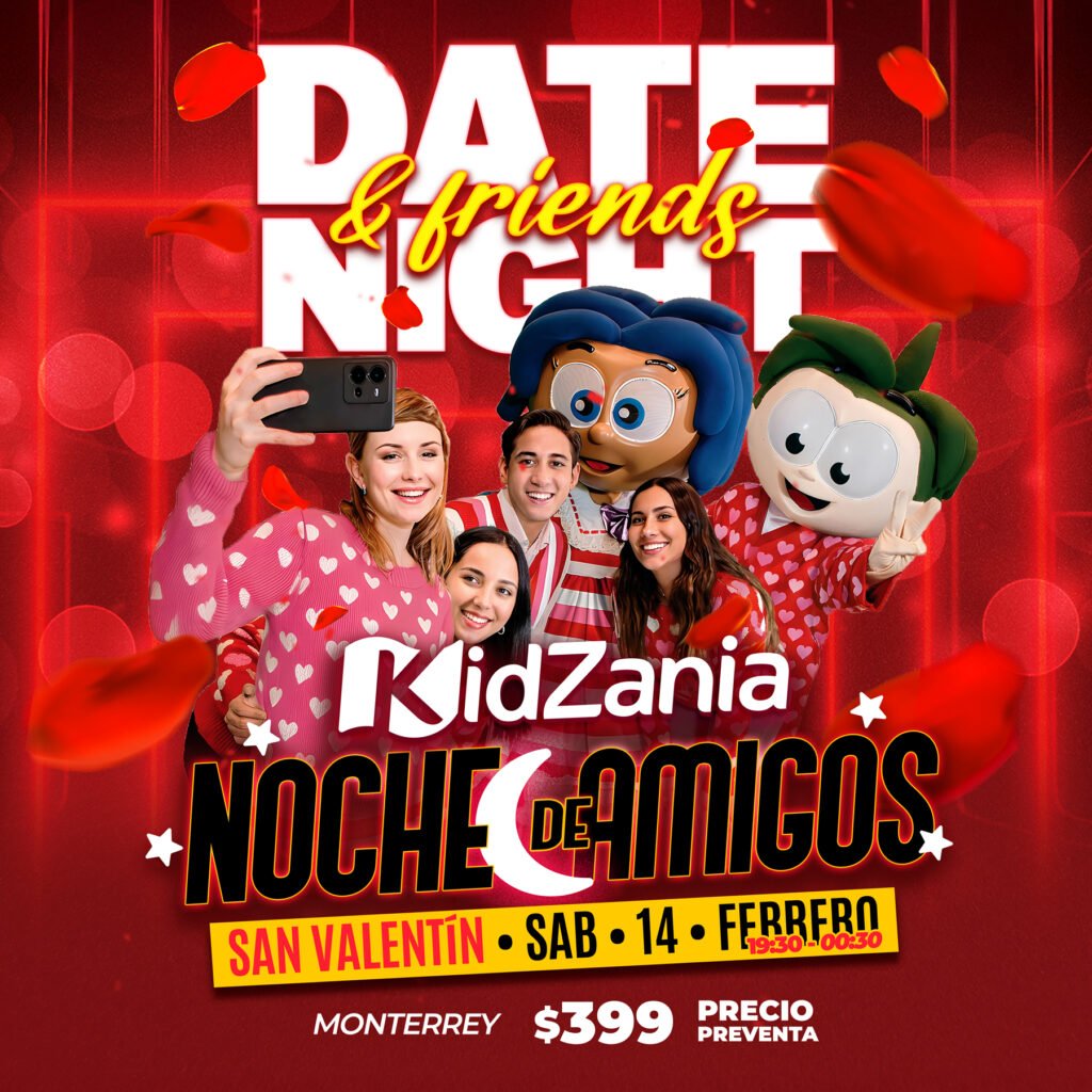 Evento nocturno de KidZania para celebrar el Día del Amor y la Amistad con actividades para adultos