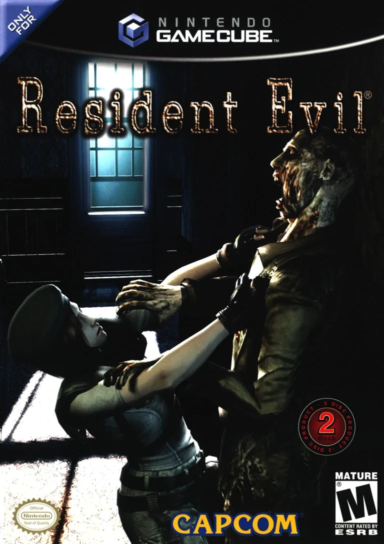 Resident Evil Remake 2002 en GameCube mostrando la Mansión Spencer renovada