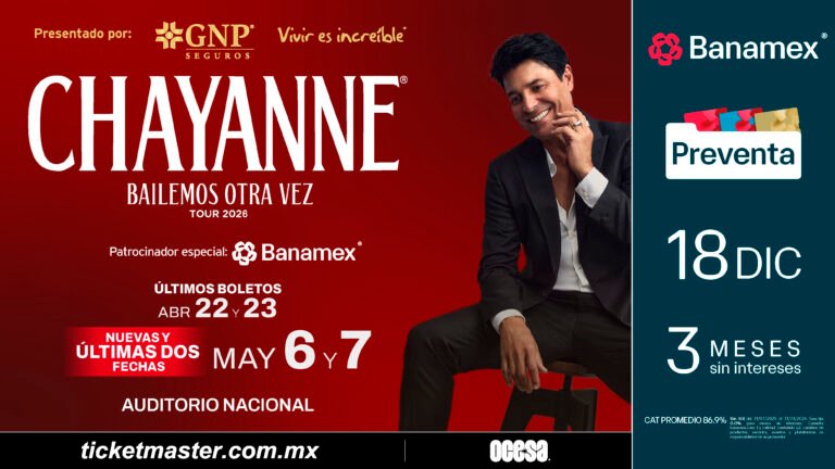 Chayanne anuncia sus dos últimas fechas para Ciudad de México